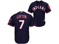 MLB Cleveland Indians #7 Kenny Lofton Men Fashion Cool Base Navy Blue Jerseys