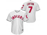 MLB Cleveland Indians #7 Kenny Lofton Men Fashion Cool Base White Jerseys