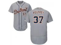 MLB Detroit Tigers #37 Mike Pelfrey Men Grey Authentic Flexbase Collection Jersey