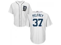 MLB Detroit Tigers #37 Mike Pelfrey Men White Cool Base Jersey