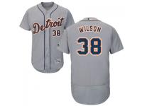 MLB Detroit Tigers #38 Justin Wilson Men Grey Authentic Flexbase Collection Jersey