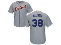MLB Detroit Tigers #38 Justin Wilson Men Grey Cool Base Jersey