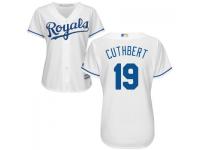 MLB Kansas City Royals #19 Cheslor Cuthbert Women White Cool Base Jersey