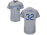 MLB Kansas City Royals #32 Chris Young Men Grey Authentic Flexbase Collection Jersey