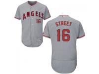 MLB Los Angeles Angels #16 Huston Street Men Grey Authentic Flexbase Collection Jersey