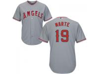 MLB Los Angeles Angels #19 Jefry Marte Men Grey Cool Base Jersey