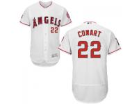 MLB Los Angeles Angels #22 Kaleb Cowart Men White Authentic Flexbase Collection Jersey