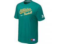 MLB Men Oakland Athletics Nike Practice T-Shirt - Auqe Green