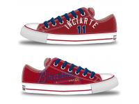 MLB Men/Women Atlanta Braves #11 Ender Inciarte Crimson Hand Painted Unisex Low-Top Canvas Shoes
