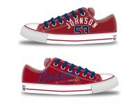 MLB Men/Women Atlanta Braves #53 Jim Johnson Crimson Hand Painted Unisex Low-Top Canvas Shoes