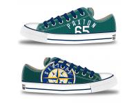 MLB Men/Women Seattle Mariners #65 James Paxton Green Hand Painted Unisex Low-Top Canvas Shoes