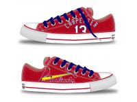 MLB Men/Women St. Louis Cardinals #13 Matt Carpenter Red Hand Painted Unisex Low-Top Canvas Shoes