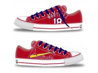 MLB Men/Women St. Louis Cardinals #18 Carlos Martinez Red Hand Painted Unisex Low-Top Canvas Shoes