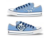 MLB Men/Women Tampa Bay Rays #37 Alex Colome Light Blue Hand Painted Unisex Low-Top Canvas Shoes
