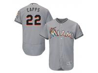MLB Miami Marlins #22 Carter Capps Men Grey Authentic Flexbase Collection Jersey