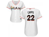 MLB Miami Marlins #22 Carter Capps Women White Cool Base Jersey