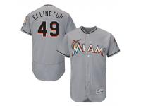 MLB Miami Marlins #49 Brian Ellington Men Grey Authentic Flexbase Collection Jersey