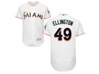 MLB Miami Marlins #49 Brian Ellington Men White Authentic Flexbase Collection Jersey