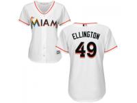 MLB Miami Marlins #49 Brian Ellington Women White Cool Base Jersey