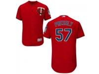 MLB Minnesota Twins #57 Ryan Pressly Men Red Authentic Flexbase Collection Jersey