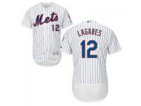 MLB New York Mets #12 Juan Lagares Men White Authentic Flexbase Collection Jersey