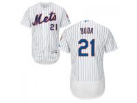 MLB New York Mets #21 Lucas Duda Men White Authentic Flexbase Collection Jersey