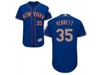 MLB New York Mets #35 Logan Verrett Men Royal-Grey Authentic Flexbase Collection Jersey