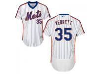 MLB New York Mets #35 Logan Verrett Men White-Royal Authentic Flexbase Collection Jersey