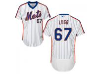MLB New York Mets #67 Seth Lugo Men White Royal Authentic Flexbase Collection Jersey