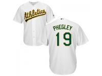 MLB Oakland Athletics #19 Josh Phegley Men White Cool Base Jersey