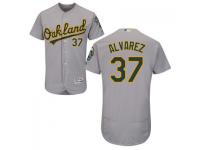 MLB Oakland Athletics #37 Henderson Alvarez Men Grey Authentic Flexbase Collection Jersey