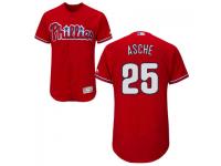 MLB Philadelphia Phillies #25 Cody Asche Men Red Authentic Flexbase Collection Jersey