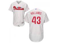 MLB Philadelphia Phillies #43 Mario Hollands Men White Authentic Flexbase Collection Jersey