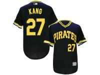 MLB Pittsburgh Pirates #27 Jung Ho Kang Men Throwback Black Jerseys