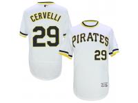 MLB Pittsburgh Pirates #29 Francisco Cervelli Men Throwback White Jerseys