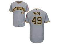 MLB Pittsburgh Pirates #49 Jonathon Niese Men Grey Authentic Flexbase Collection Jersey