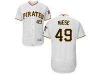 MLB Pittsburgh Pirates #49 Jonathon Niese Men White Authentic Flexbase Collection Jersey