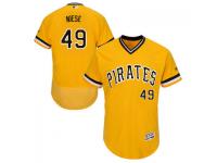 MLB Pittsburgh Pirates #49 Jonathon Niese Men Yellow Authentic Flexbase Collection Jersey
