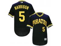MLB Pittsburgh Pirates #5 Josh Harrison Men Throwback Black Jerseys