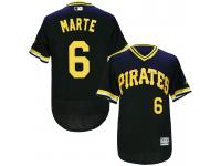 MLB Pittsburgh Pirates #6 Starling Marte Men Throwback Black Jerseys