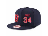 MLB 's New Era Boston Red Sox #34 David Ortiz Stitched Snapback Adjustable Player Hat - Navy Blue Red