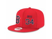 MLB 's New Era Boston Red Sox #34 David Ortiz Stitched Snapback Adjustable Player Hat - Red Navy