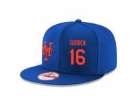 MLB 's New York Mets #16 Dwight Gooden Stitched New Era Snapback Adjustable Player Hat - Royal Orange