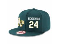 MLB 's Oakland Athletics #24 Rickey Henderson Stitched New Era Snapback Adjustable Player Hat - Green White