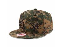 MLB 's San Diego Padres #34 Rollie Fingers New Era Digital Camo 2016 Memorial Day 9FIFTY Snapback Adjustable Hat