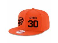 MLB 's San Francisco Giants #30 Orlando Cepeda Stitched New Era Snapback Adjustable Player Hat - Orange Black