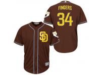 MLB San Diego Padres #34 Rollie Fingers Men Fashion Cool Base Coffee Jerseys