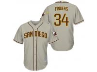 MLB San Diego Padres #34 Rollie Fingers Men Fashion Cool Base Grey Jerseys