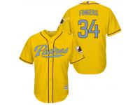 MLB San Diego Padres #34 Rollie Fingers Men Fashion Cool Base Yellow Jerseys
