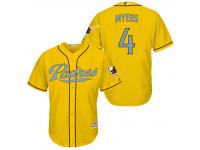 MLB San Diego Padres #4 Wil Myers Men Fashion Cool Base Yellow Jerseys
